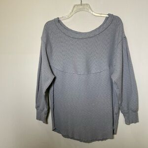 Free People We The Free Molly Ribbed Thermal Slate Gray Tunic Size XL
